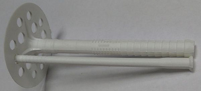 Дюбель фасадный для теплоизоляции 10x140 мм 100 шт. распорный с пластиковым стержнем белый МастерПро