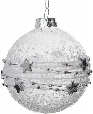 Куля скляна d80 Зірочки JF150140 прозорий