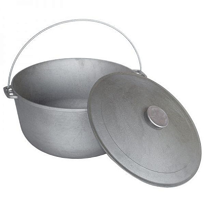 Казан похідний Biol 15 л чавунний з дужкою та кришкою 0715