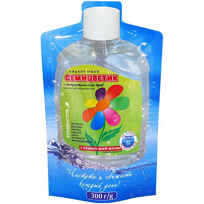 Мыло жидкое Фитодоктор Семицветик с экстрактами 7 трав дой-пак 300 мл