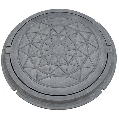 Люк канализационный PE RUSLANA 780 мм A15 без замка черный