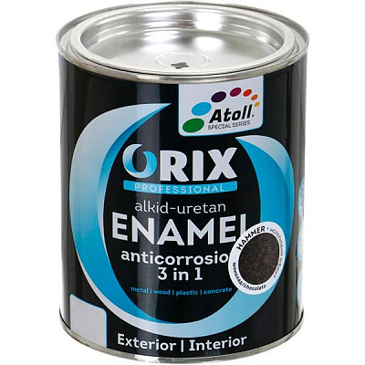 Емаль Atoll Orix Hammer 3 в 1 антрацит 2 л