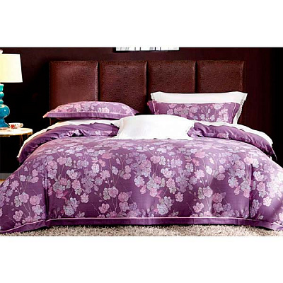 Комплект постільної білизни Magentaсімейний бордовий із бежевим La Nuit