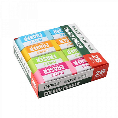 Гумка 73х32х11 мм TPR в асортименті 2B E619 Baoke