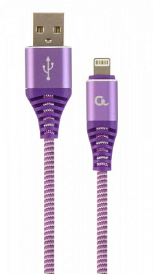 Кабель Cablexpert Lightning – USB 1 м пурпуровий (CC-USB2B-AMLM-1M-PW) USB 2.0 А-тато/Lightning