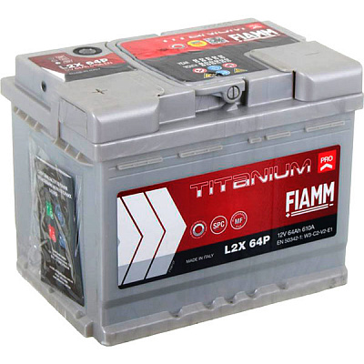 Аккумулятор автомобильный Fiamm L2X 64P 64А 12 B 7905151 «+» слева