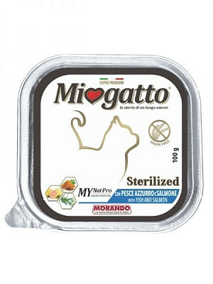 Корм Morando MioGatto Sterilised для стерилізованих котів, з лососем 100 г
