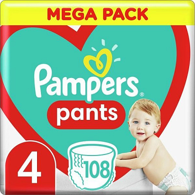 Подгузники-трусики Pampers Pants Размер 4 (9-15 кг) 108 шт.