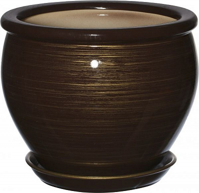 Горщик керамічний Оріана-Запоріжкераміка В'єтнам №2 глянець круглий 10,5л шоколадний (011-2-124)