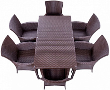 Комплект мебели TERICO Милано на 6 персон коричневый 