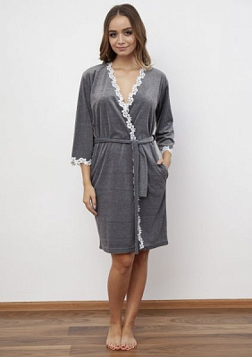 Халат жіночий Roksana №895/50015 р. М темно-сірий