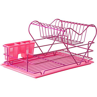 Сушилка для посуды с поддоном Tekno-Tel KB011 50x33x26 см фуксия