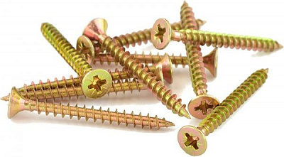 Шуруп универсальный потайная головка ЦЖ 6x60 мм желтый цинк вес Expert Fix