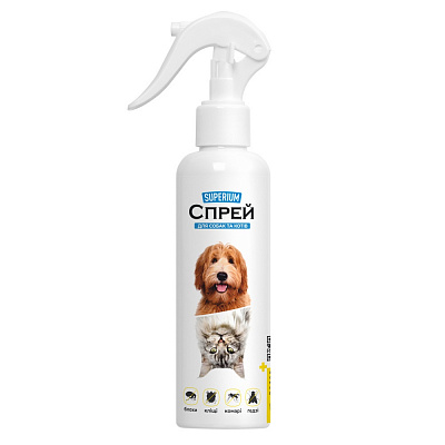 Спрей SUPERIUM від бліх, кліщів, комарів та ґедзів для котів та собак 200 мл