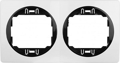 Рамка двомісна Aling-Conel EON горизонтальна біло-чорний E6701.0E