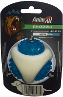 Игрушка для собак AnimAll GrizZzly 9819 световой LED-мяч бело-синий