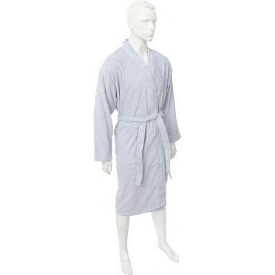 Халат мужской Durutex Velour р. L серебряный