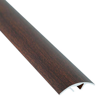 Порожек алюминиевый декорированный Braz Line скрытый крепеж 28x900 мм орех бурбон