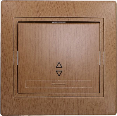 Переключатель проходной одноклавишный Lezard Mira без подсветки 220В дуб матовый 701-5151-105