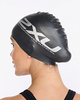 Шапочка для плавания 2XU Silicon Swim Cap US1355f_BLK/BLK one size черный