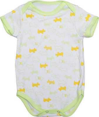 Боди детское Domtex Песики р.74 белый с принтом 155712 