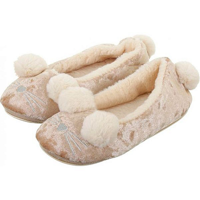 Обувь домашняя женская La Nuit Пом-пом р. 36-37 бежевая