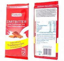Шоколад Frankonia Zartbitter Черный без лактозы с декстрозой 80 г