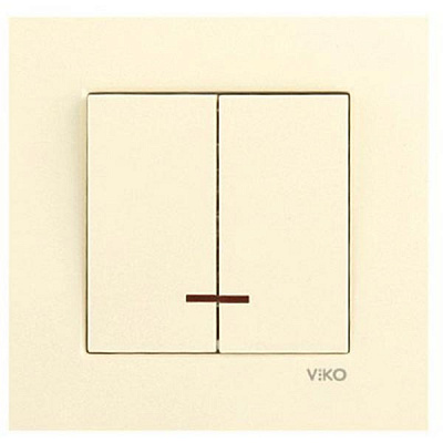 Вимикач подвійний Viko Karre 25.33.0011 кремовий
