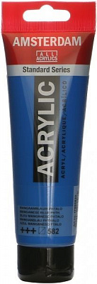 Краска акриловая № 582 Марганец фталово-синий 120 мл Amsterdam Standart Royal Talens
