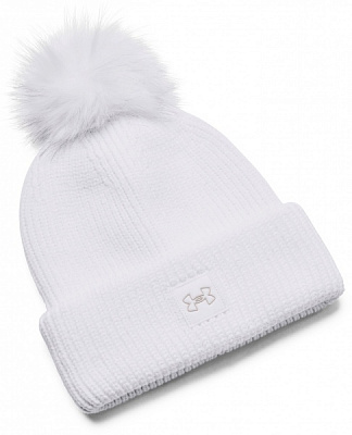 Шапка Under Armour UA HALFTIME RIBBED POM 1373098-100 р.one size білий