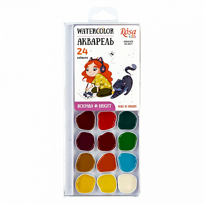 Набір акварельних фарб Cats with a Girl 24 шт. 301208 Rosa Kids