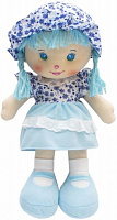 Лялька Девілон 861019 м'яконабивна з вишитим обличчям 36 см блакитна