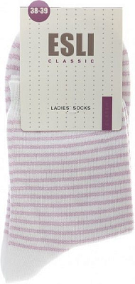 Шкарпетки Conte CLASSIC р. 25 білий із рожевим