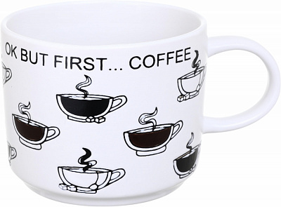 Чашка Fiora Caffeine First white