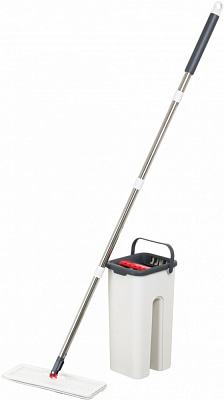 Набір для прибирання для підлоги OBERY з вертикальним віджимом Super Clean Compact 2в1 30 см сірий