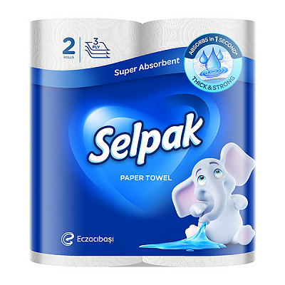 Бумажные полотенца Selpak Super Absorbent трехслойная 2 шт.