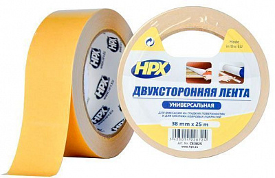 Двусторонняя клейкая лента HPX для гладких поверхностей 38 мм x 25 м CE3825