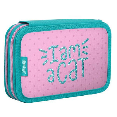 Пенал школьный I am a cat НР-01 двойной 532838 1 вересня розовый