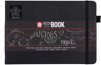 Блокнот для ескізів Sketch 21х14,8 см 80 л чорний Sakura
