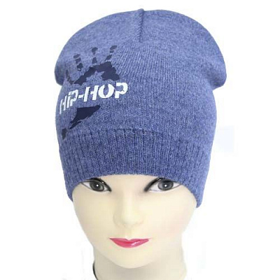 Шапка для хлопчиків Luna Kids р.50-52 синій меланж 2095