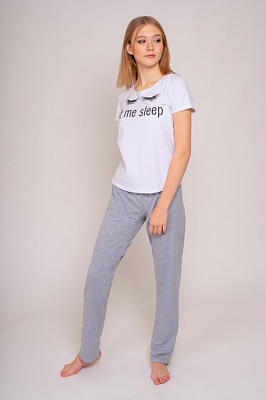 Комплект Vivioji футболка і штани KTW-20-2-3 р. L білий/сірий