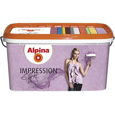 Краска структурная структурная акриловая Alpina Silhouette Impression Effekt мат белый 10л 