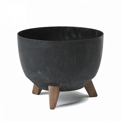 Вазон пластик ROMA круглый бетон темный 5,1 л Ламела (9717972)