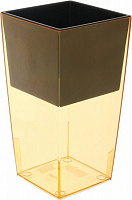 Горшок пластиковый Prosperplast Urbi square P 2 в 1 квадратный 4л прозрачный оранжевый (70005-1) 