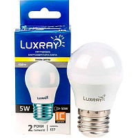 Лампа светодиодная Luxray 5 Вт G45 матовая E27 220 В 3000 К LX430-A45-2705 