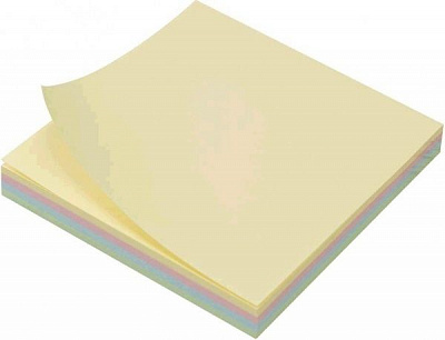 Бумага для заметок с липким слоем 75*75мм 4-кол. 100л L1207 LEO