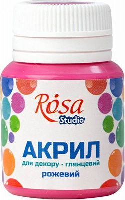 Акрил для декору Рожевий, глянцевий 20 мл Rosa Studio