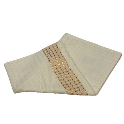 Полотенце вафельное с золотым бордюром 40x60 см кремовый 