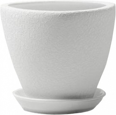 Горщик керамічний Оріана-Запоріжкераміка Тріумф №2 шовк круглий 6,5л білий