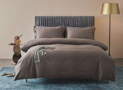 Комплект постільної білизни Mono brown D двоспальний коричневий La Nuit